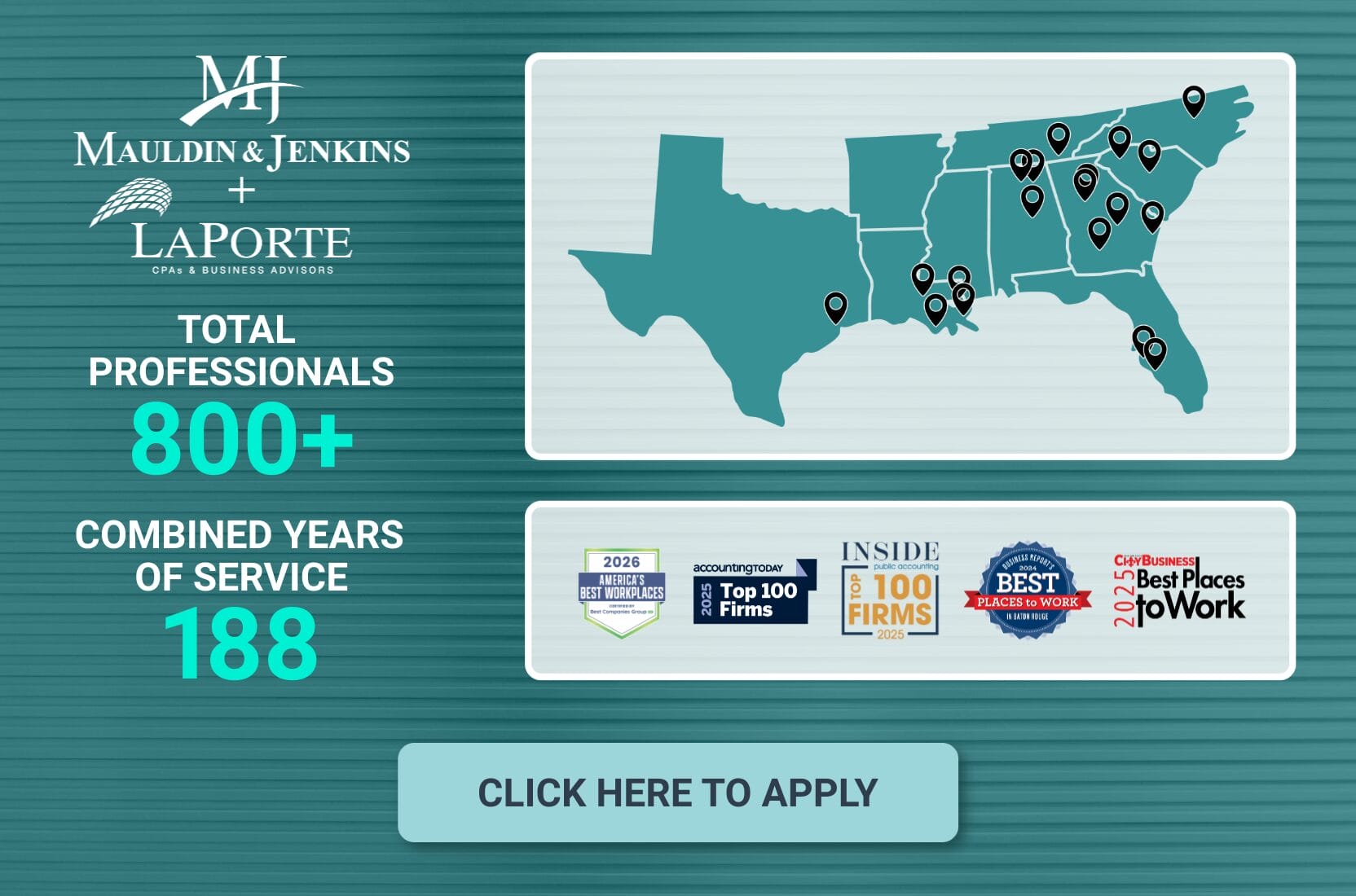 Mauldin & Jenkins + LaPorte awards graphic